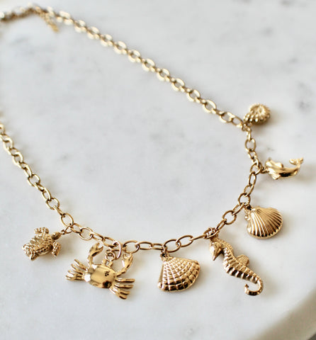 Sea life charm necklace