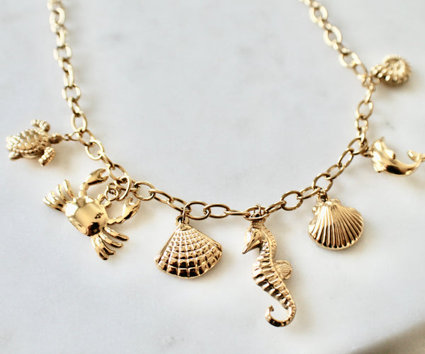 Sea life charm necklace