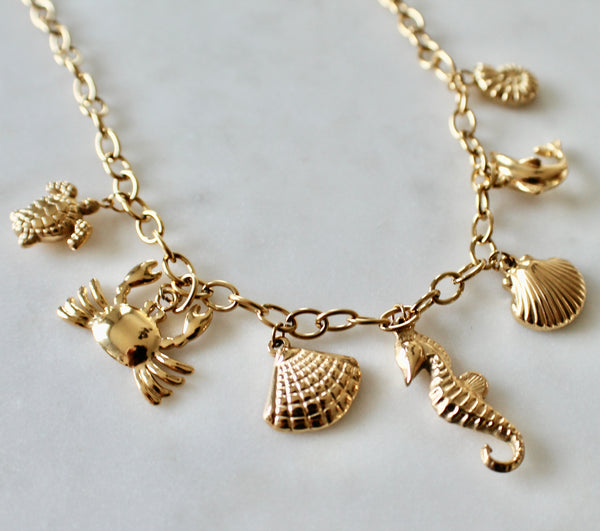 Sea life charm necklace