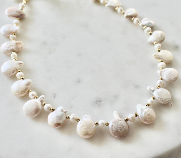 Coin pearl necklace