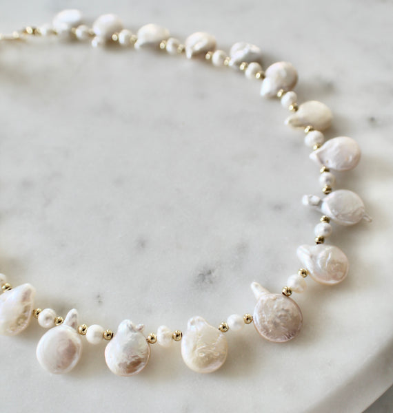 Coin pearl necklace
