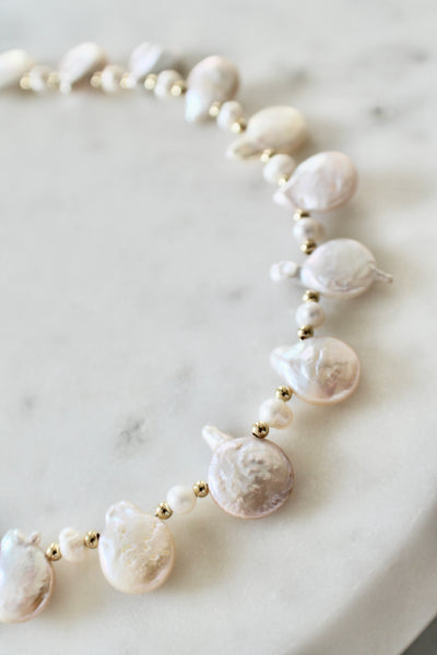 Coin pearl necklace