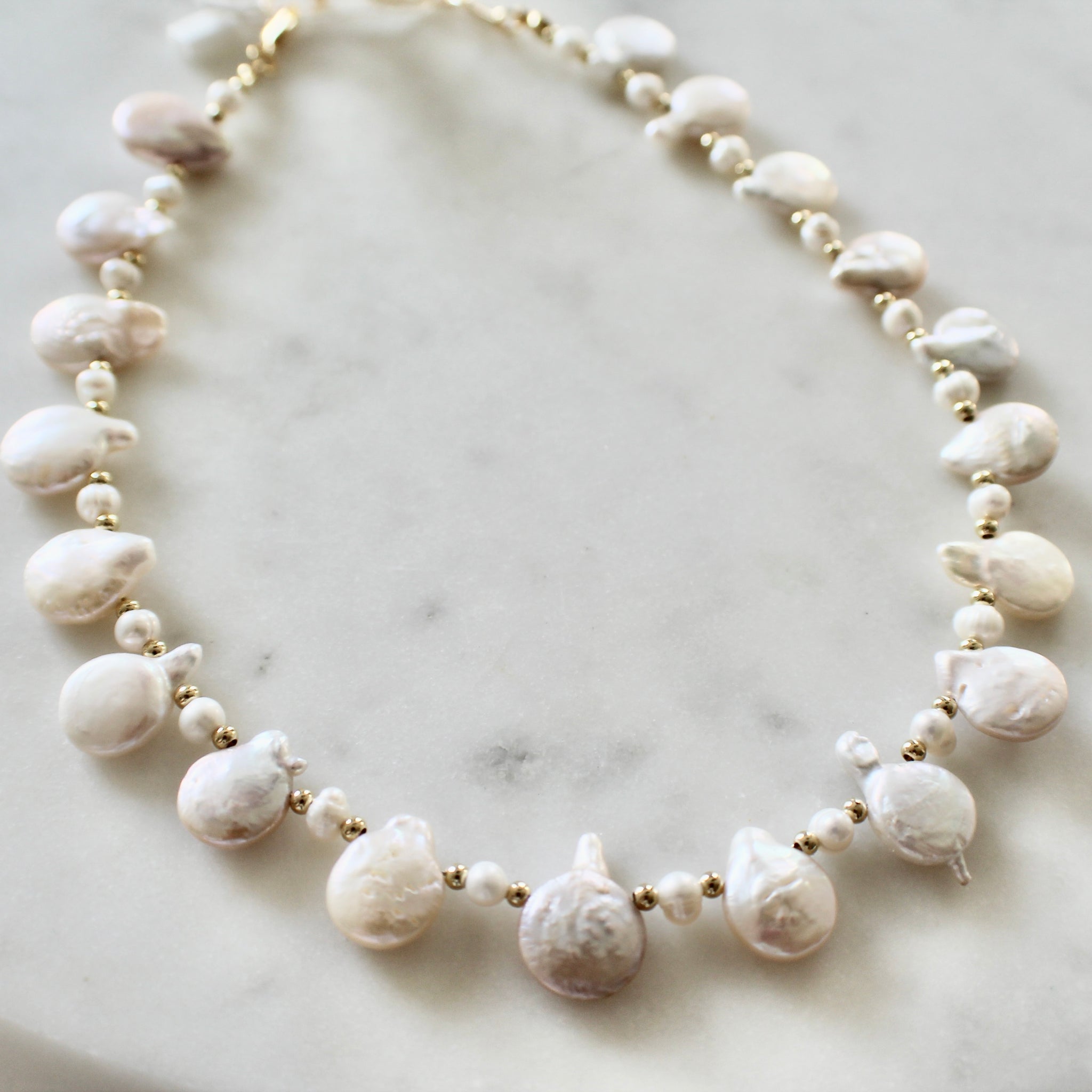 Coin pearl necklace