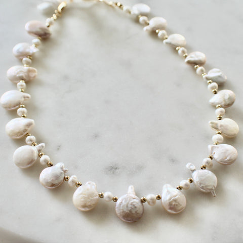 Coin pearl necklace