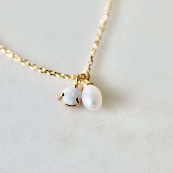 Opal pearl necklace
