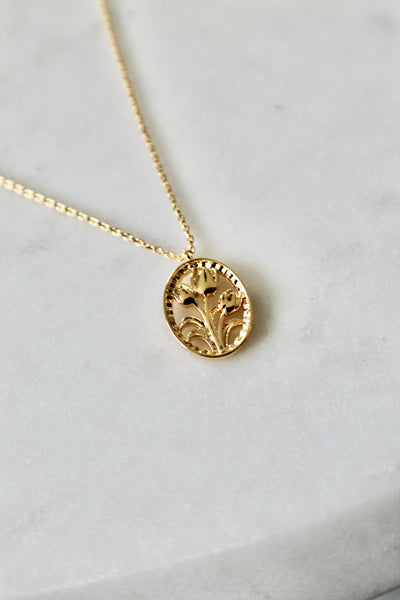 Flower medallion necklace
