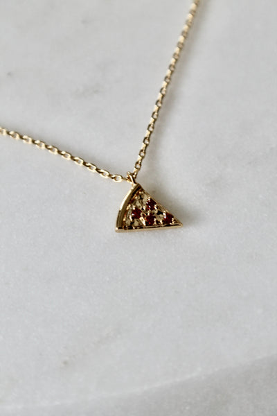 Pizza dainty necklace