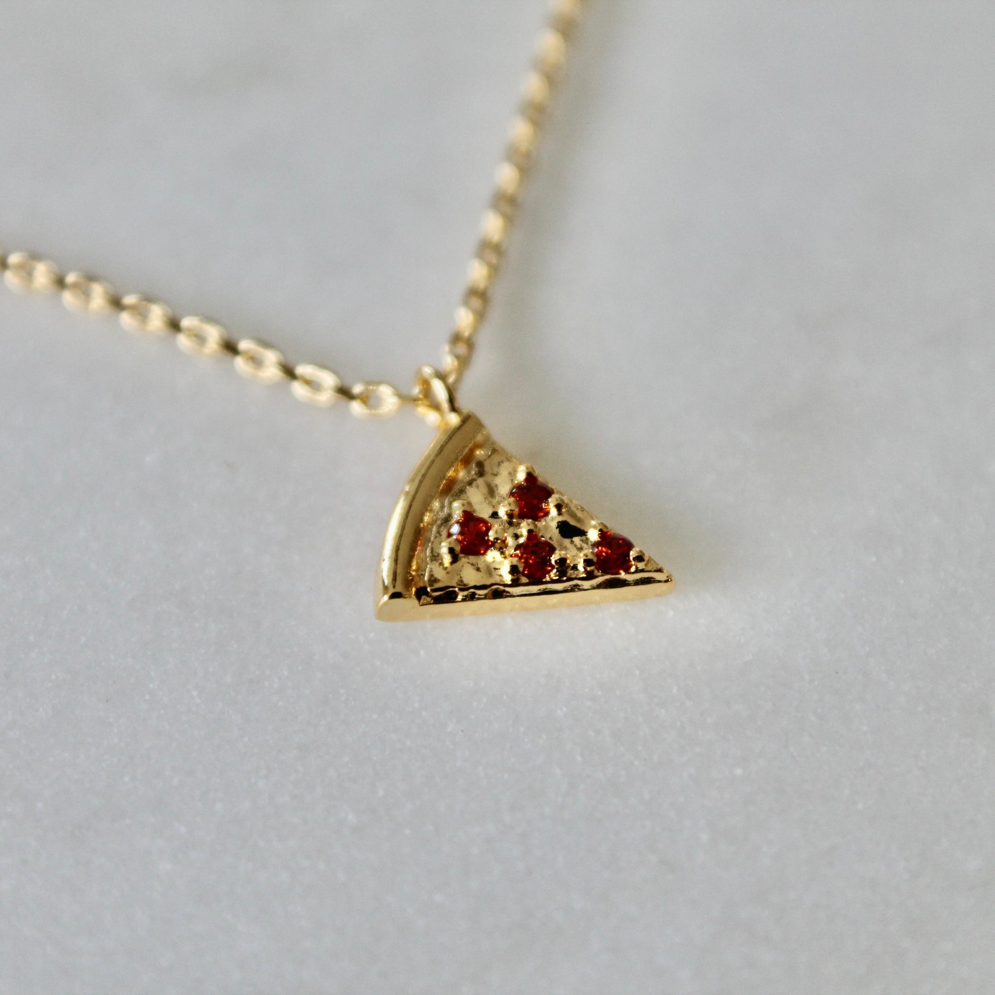Pizza dainty necklace