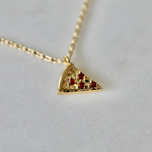Pizza dainty necklace