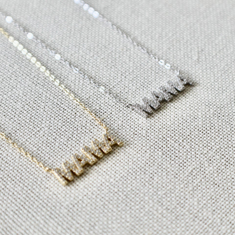 Mama sterling silver necklace