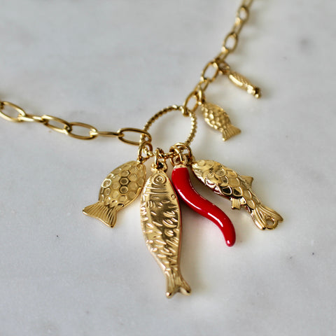 Fish charm necklace