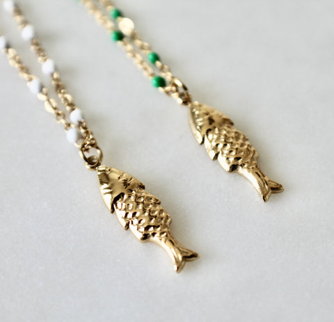 Bead fish necklace