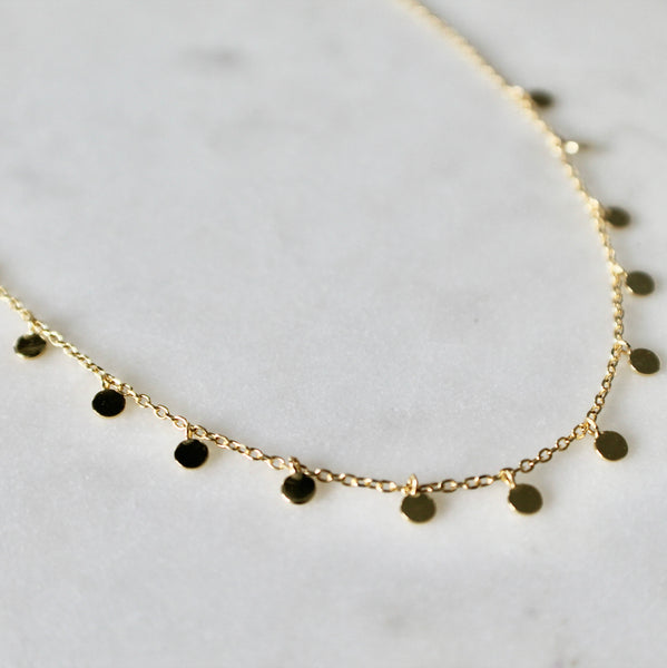 Tiny discs choker necklace
