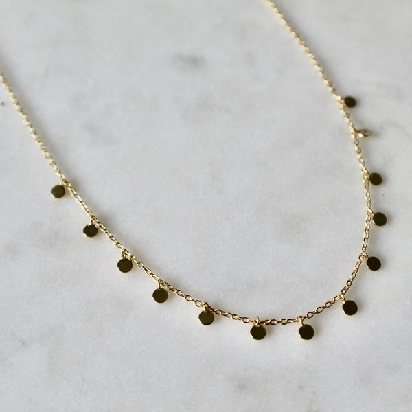 Tiny discs choker necklace