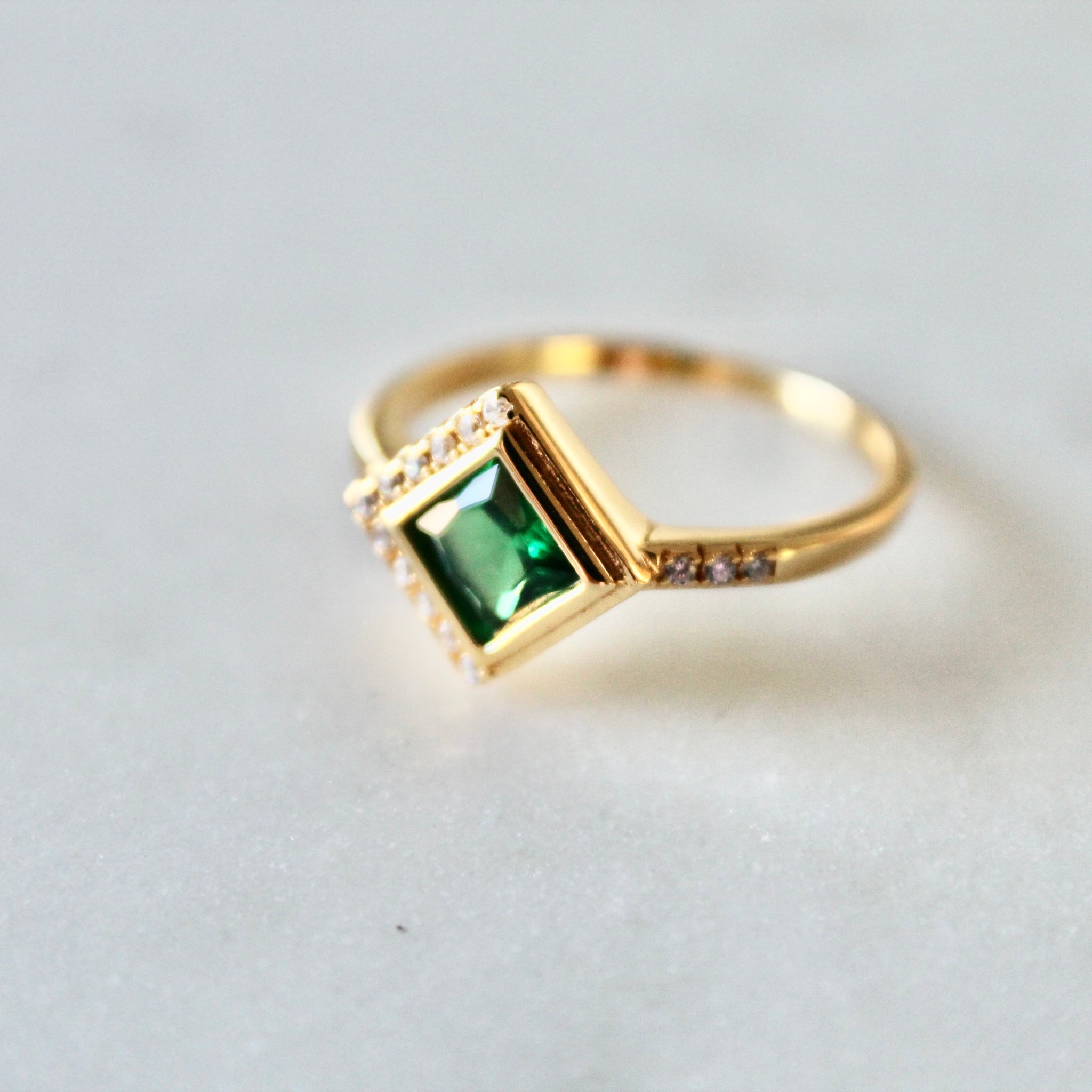 Green square ring