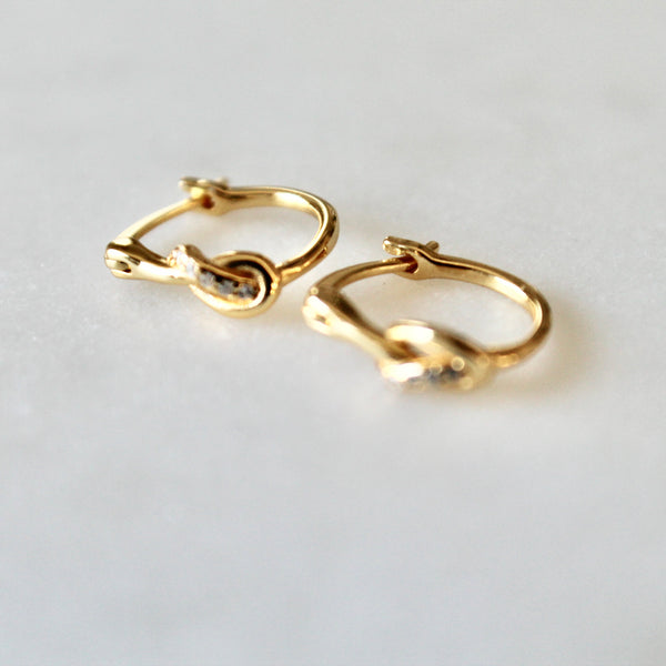 Little knot huggie earrings