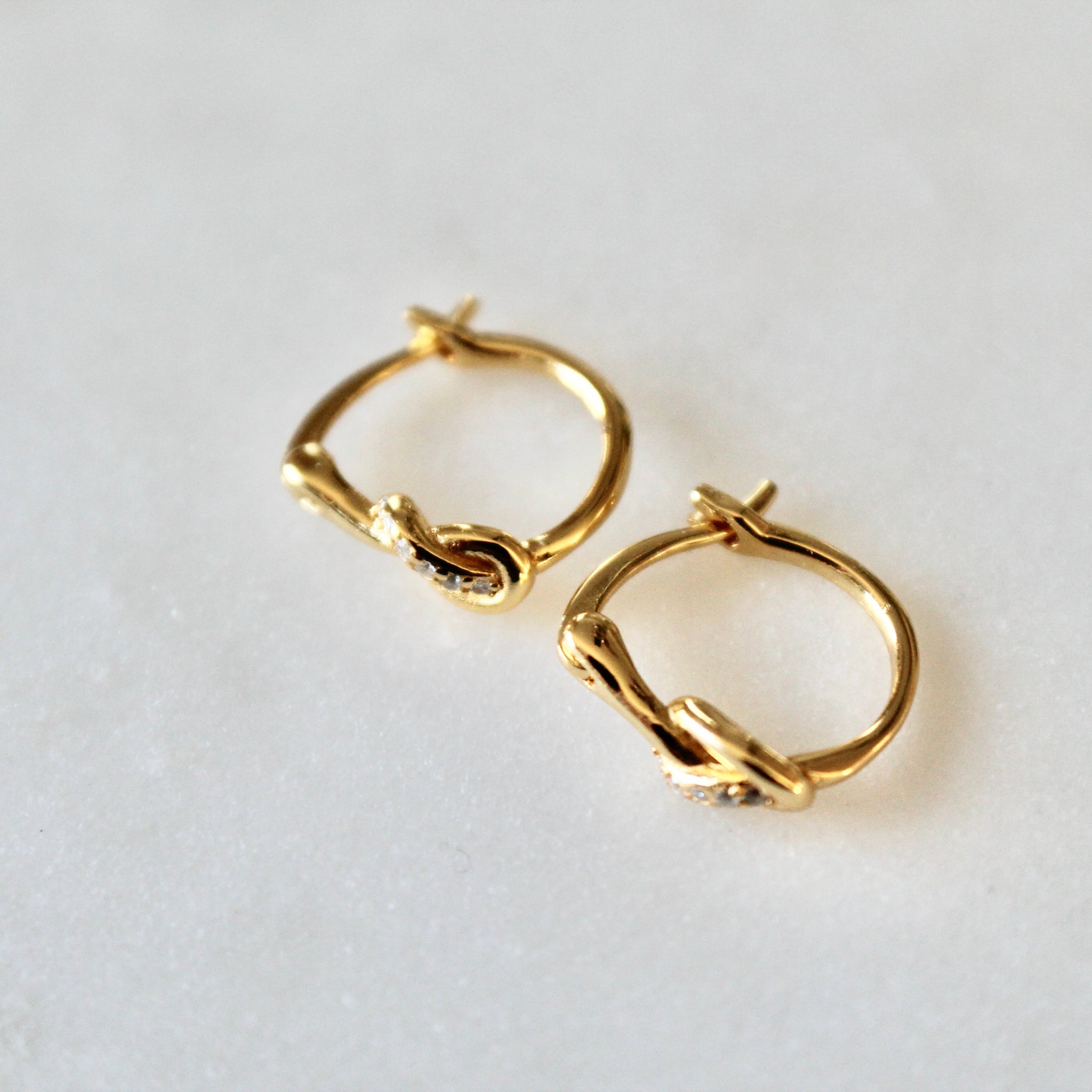 Little knot huggie earrings