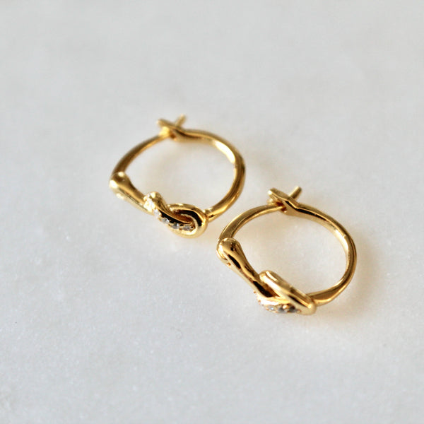 Little knot huggie earrings
