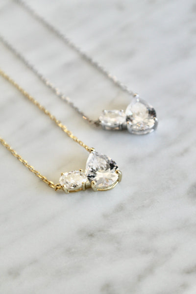 Pear shape CZ necklace