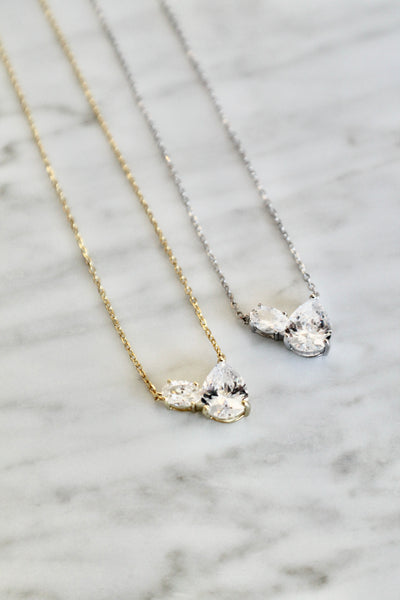 Pear shape CZ necklace