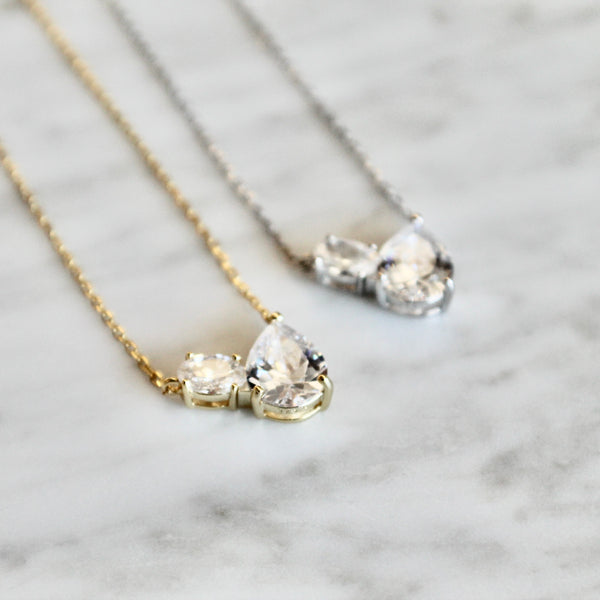 Pear shape CZ necklace