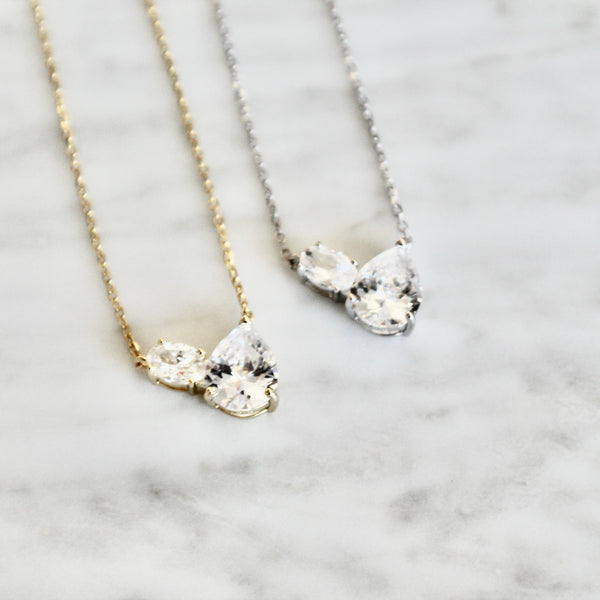 Pear shape CZ necklace