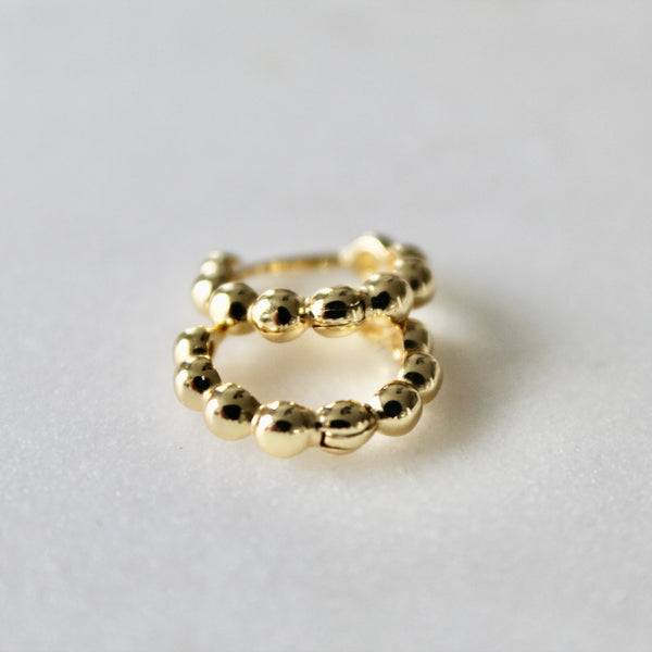 Tiny ball huggie earrings