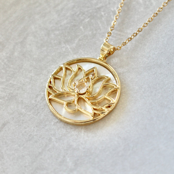 Lotus pendant necklace - Lily Lough 