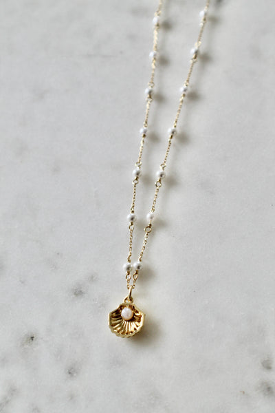 Sea shell pearl choker necklace - Lily Lough 