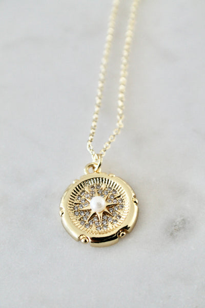 Compass pearl  necklace - Lily Lough 