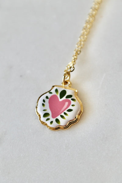 Enamel heart charm necklace - Lily Lough 