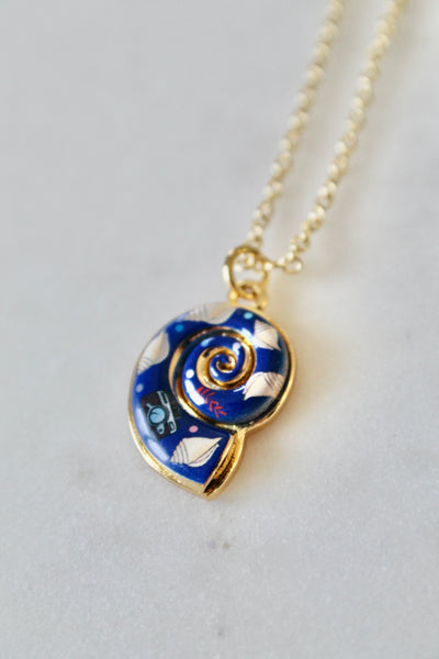 Sea shell enamel necklace - Lily Lough 