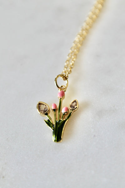 Tulip enamel necklace - Lily Lough 
