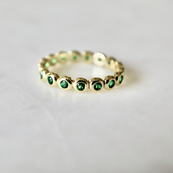 Gold green CZ ring - Lily Lough 
