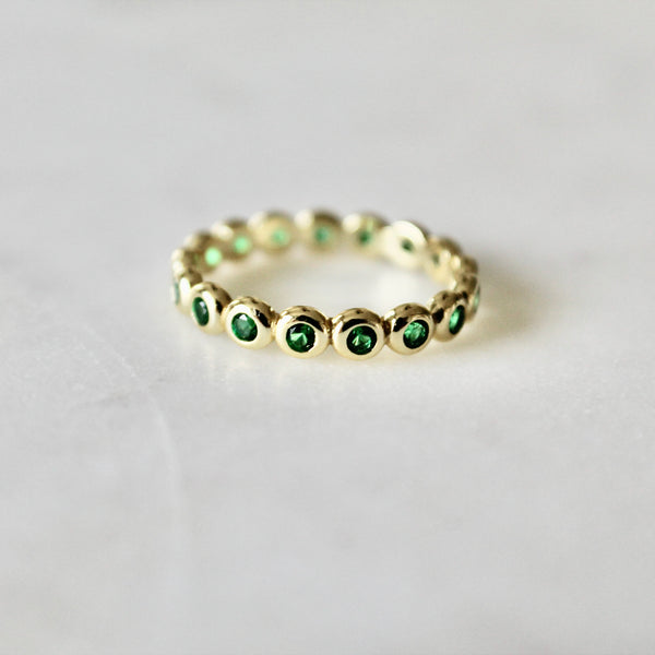 Gold green CZ ring - Lily Lough 