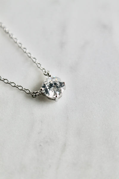 Cubic zirconia stone necklace
