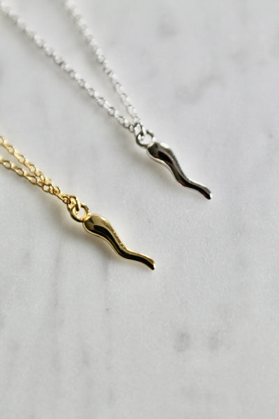 Mini cornicello necklace
