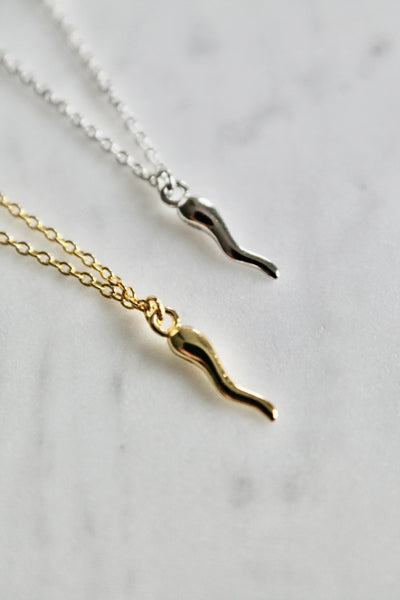 Mini cornicello necklace