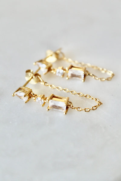 Chain stud earrings