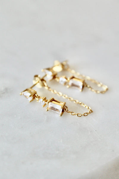 Chain stud earrings