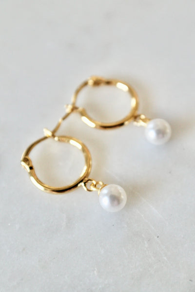 Pearl huggie  earrings
