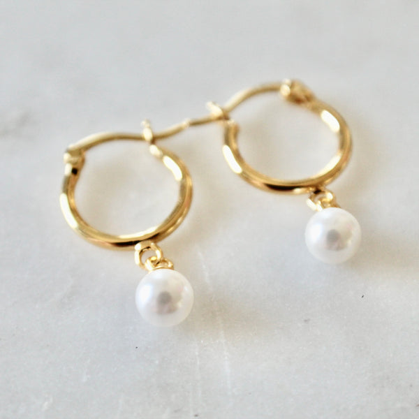 Pearl huggie  earrings