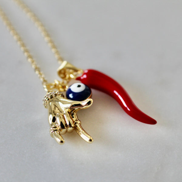 Italian amulet necklace