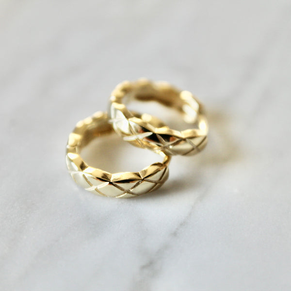 X Cross huggie earrings