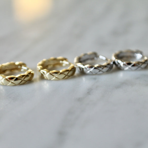 X Cross huggie earrings