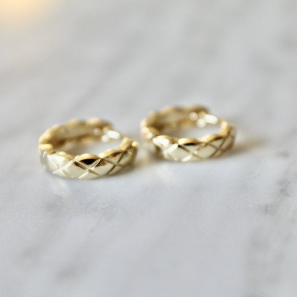 X Cross huggie earrings