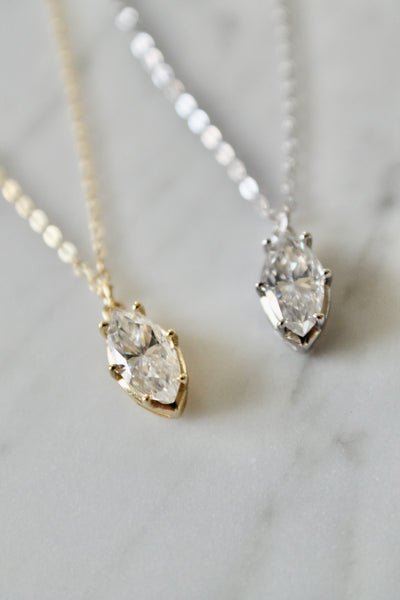 Marquise stone necklace