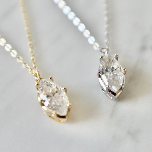 Marquise stone necklace