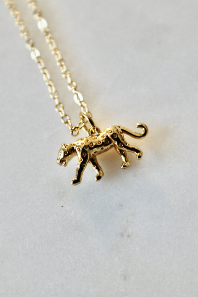 Gold leopard necklace