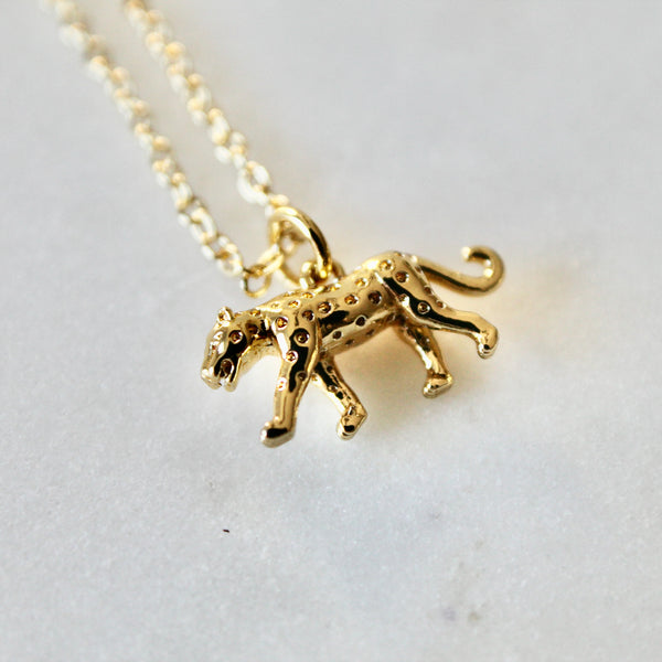 Gold leopard necklace